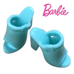 Barbie Blue Open-Toe Heeled Mules Shoes
